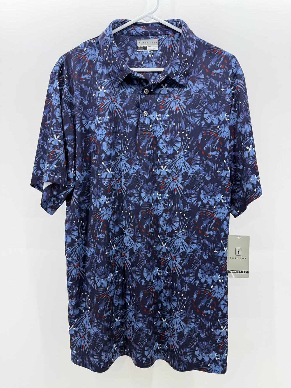 PGA Tour Pro Series Mens Pattern Polo NWT